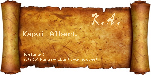 Kapui Albert névjegykártya
